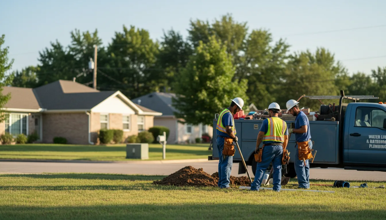 Residential water line and bathroom plumbing service in Elgin, OH
